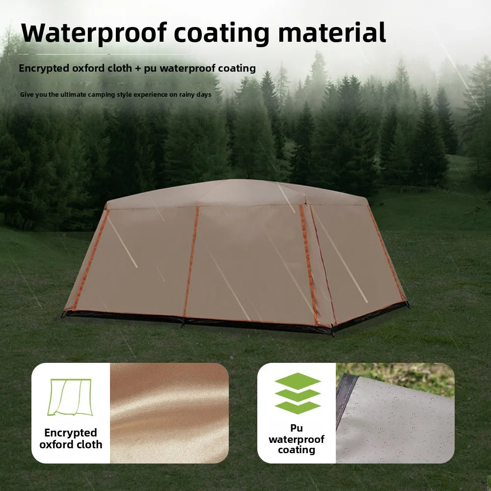 Manufacturer customizes all-inclusive tents, two bedrooms and three halls, outdoor camping double-layer waterproof tents,
