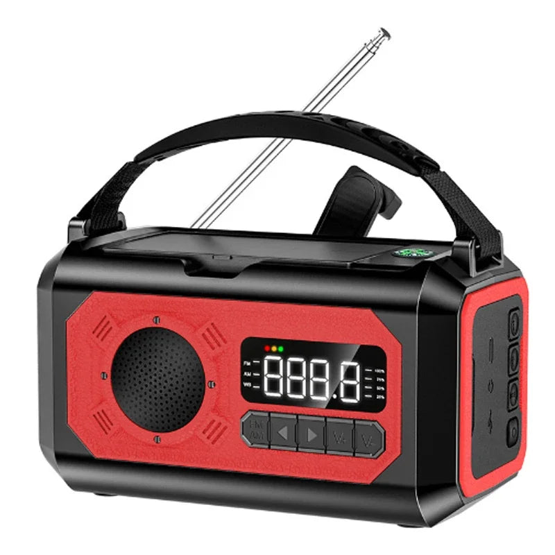 Radio Solar Hand Crank with Flashlight SOS Alarm Power Bank