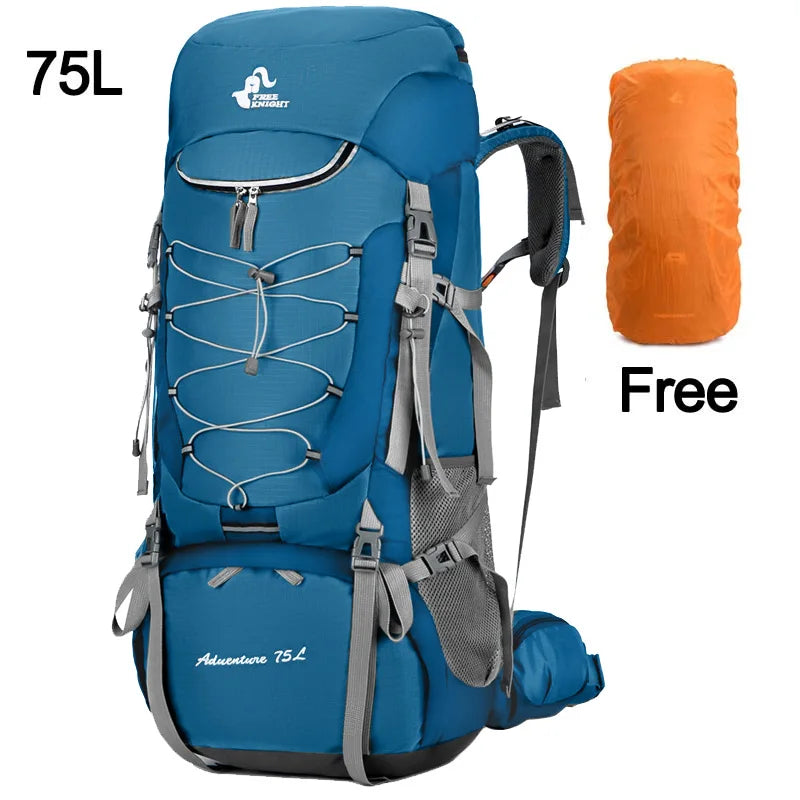 75L Camping Backpack Travel Sport Bag With Rain Cover