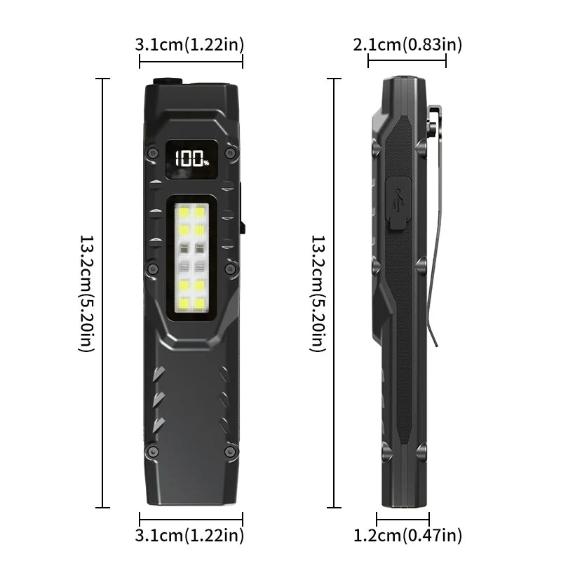 Portable Flashlight, 800 Lumens USB Rechargeable Tactical Flashlight, Waterproof