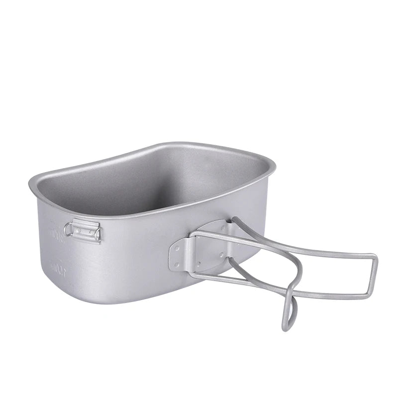 Cooking Set, Titanium Military Canteen, Cookware Bowl Kettle With Camouflage Storage Bag