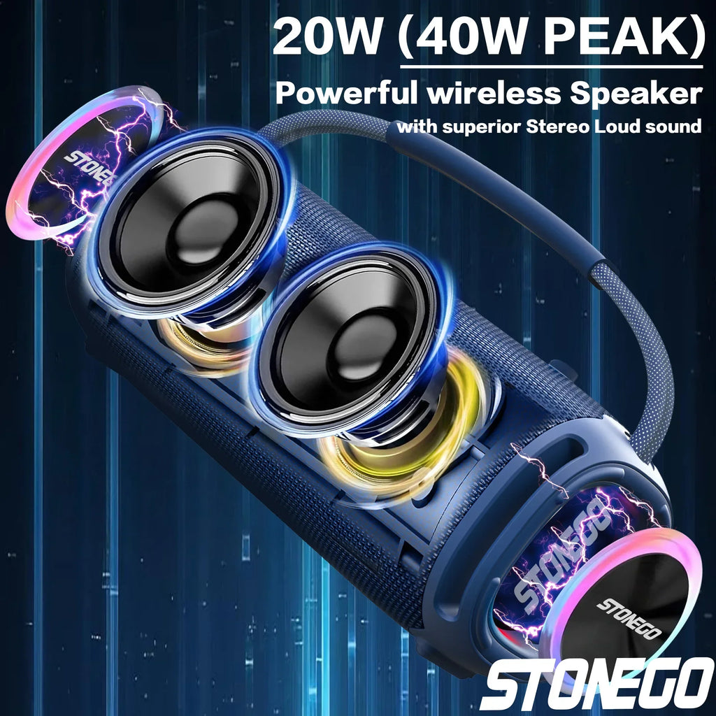 Outdoor Bluetooth 53 Wireless Speaker IPX6 Waterproof RGB Lantern Subwoofer