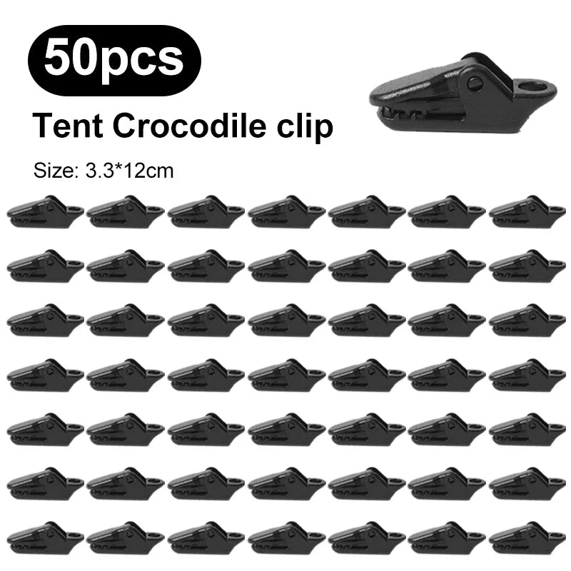 10/20/50pcs Tent Clips for Outdoor Tarpaulin / Camping Tent Hook Crocodile Clamp