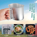 Outdoor Canteen Cookware Set Canteen Cup Portable Water Bottle with Grab Handle Cup