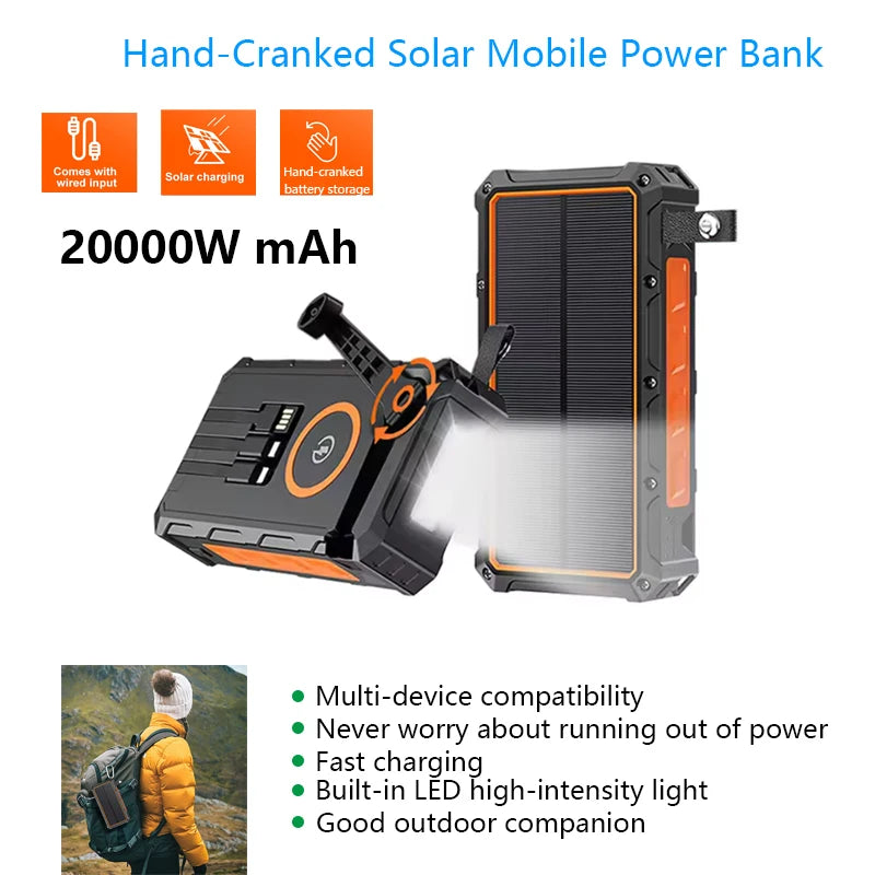 Hand Crank Solar Power Bank/Light