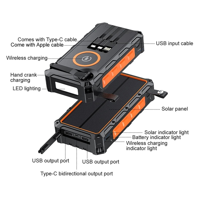 Hand Crank Solar Power Bank/Light