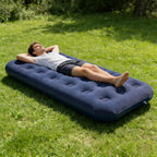 Inflatable Flocking Camping Bed Mat Single Person Outdoor