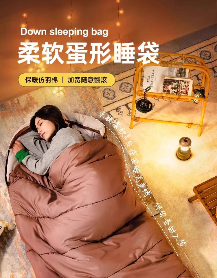 Adult Winter Thickened Cold-Resistant Outdoor Camping Single/Double Sleeping Bag