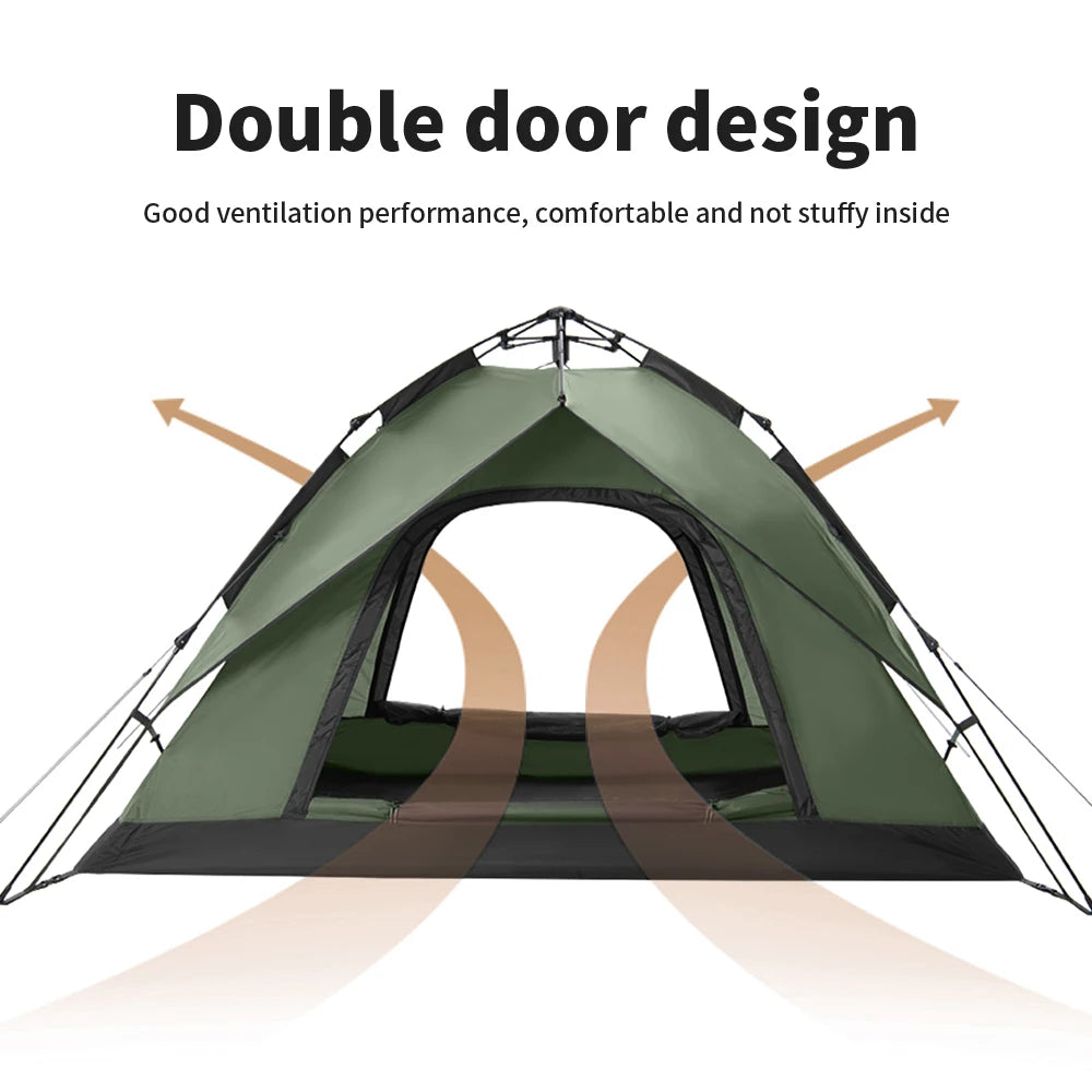 3-Person Camping Automatic Tent One Touch Waterproof Roof