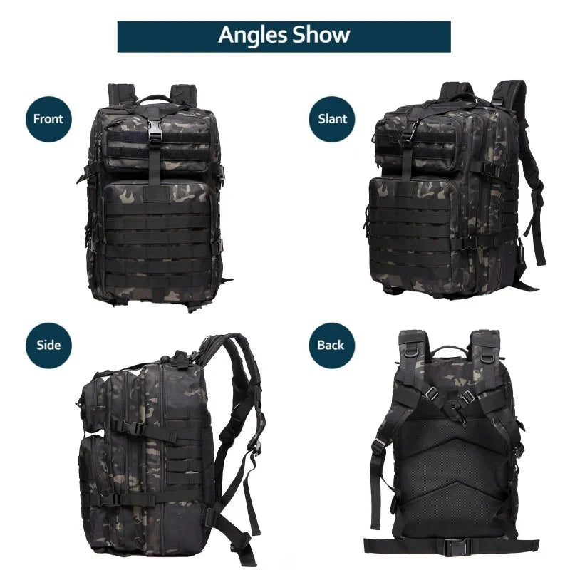 Outdoor tactical backpack, lightweight with waterproof function, large capacity,