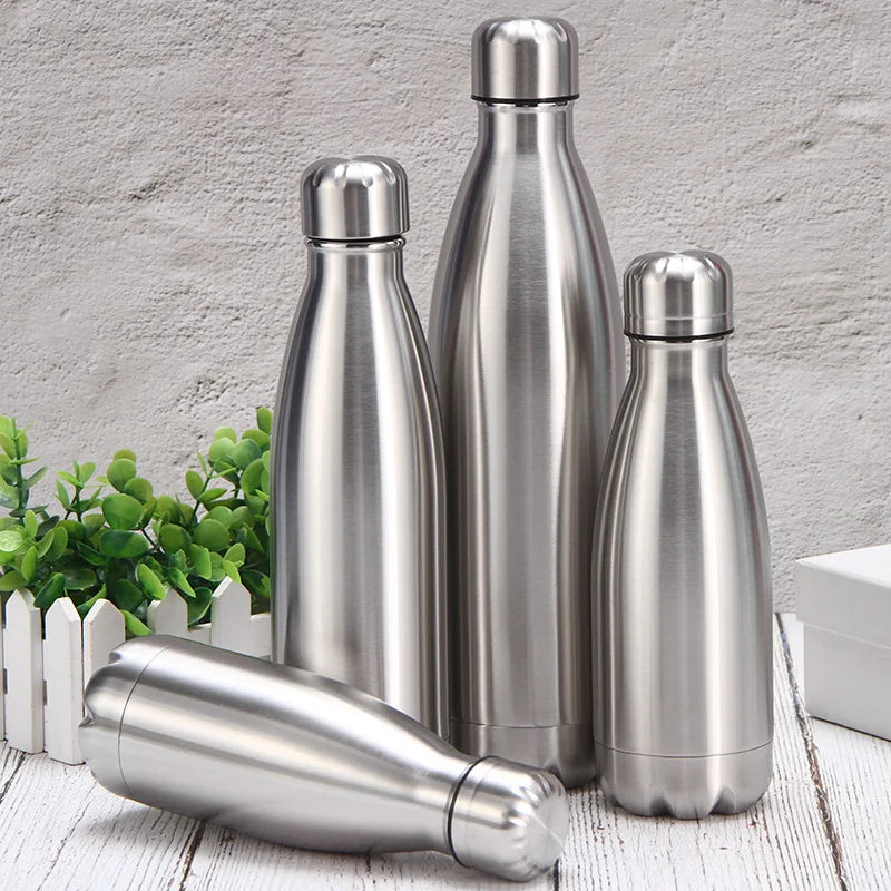 Stainless Steel Water Bottle 1 Liter, Sport Travel Cups,  500 750 1000ml Water Bottles