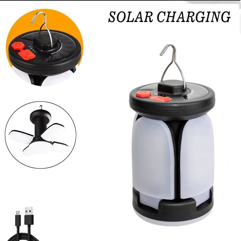 Rechargeable LED Camping Lantern With folding LED floodlight Portable