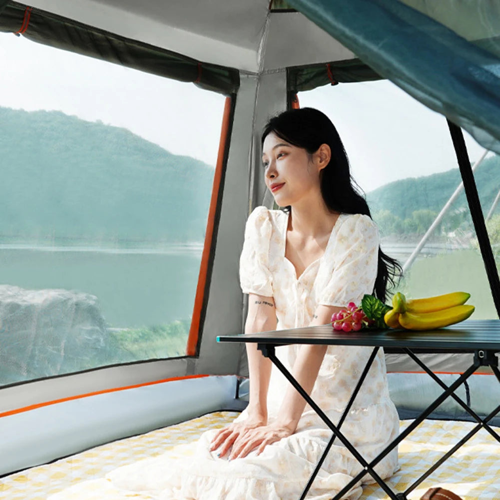 Camping Tent Family 3-4/4-6 People Sun-Protection, Waterproof Hexagonal Tent