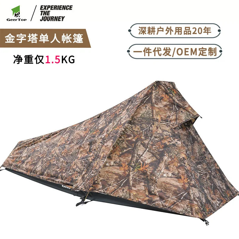 Outdoor Tent Double Layers Waterproof Single Person 3