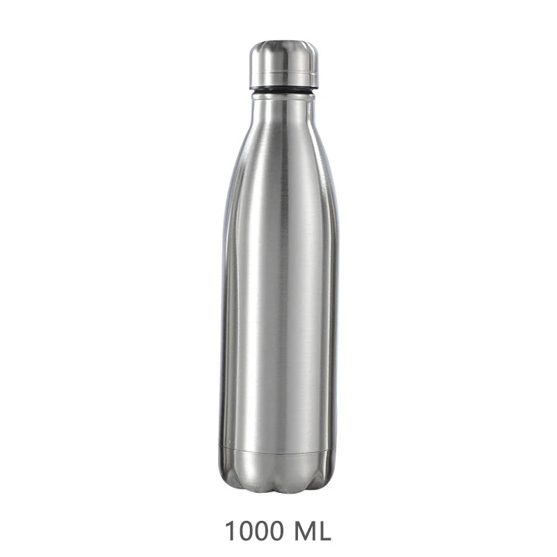Stainless Steel Water Bottle 1 Liter, Sport Travel Cups,  500 750 1000ml Water Bottles