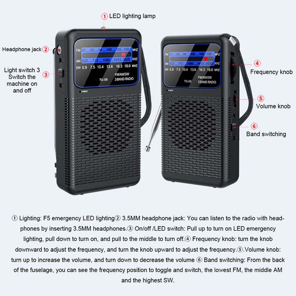 Portable AM FM SW Radio Emergency