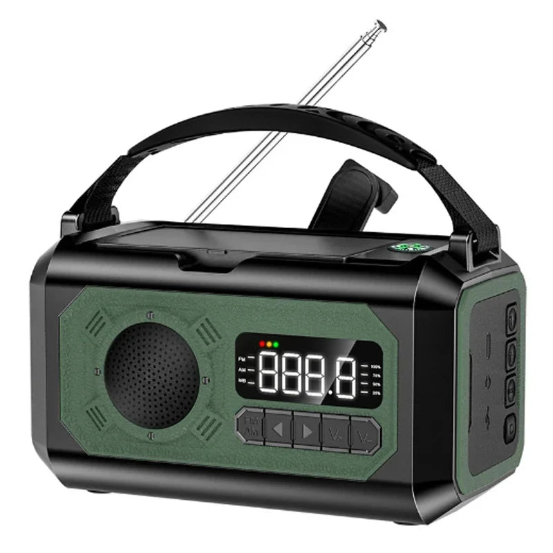 Radio Solar Hand Crank with Flashlight SOS Alarm Power Bank