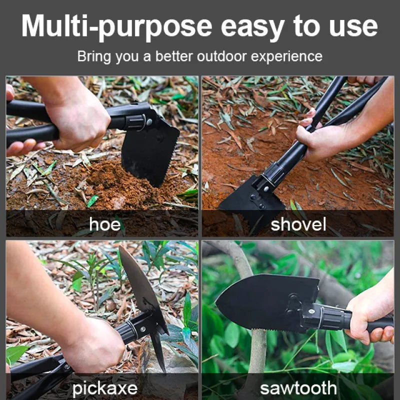 Outdoor 3-in-1 Foldable Shovel Portable Multifunctional