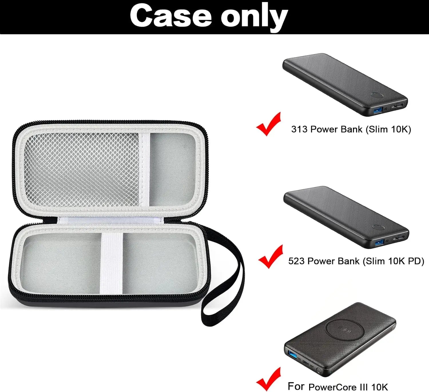 Portable Charger Storage Holder Case