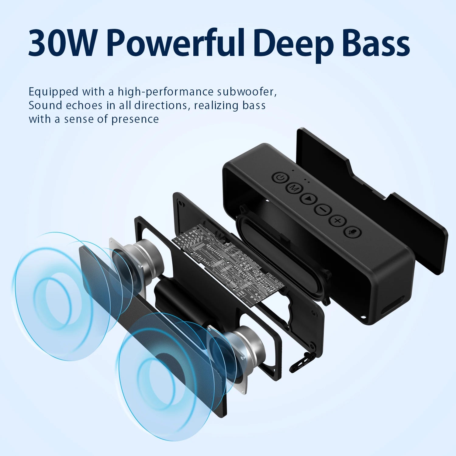 BOGASING M6 Portable Bluetooth Speaker 30W Wireless 5.0 Waterproof