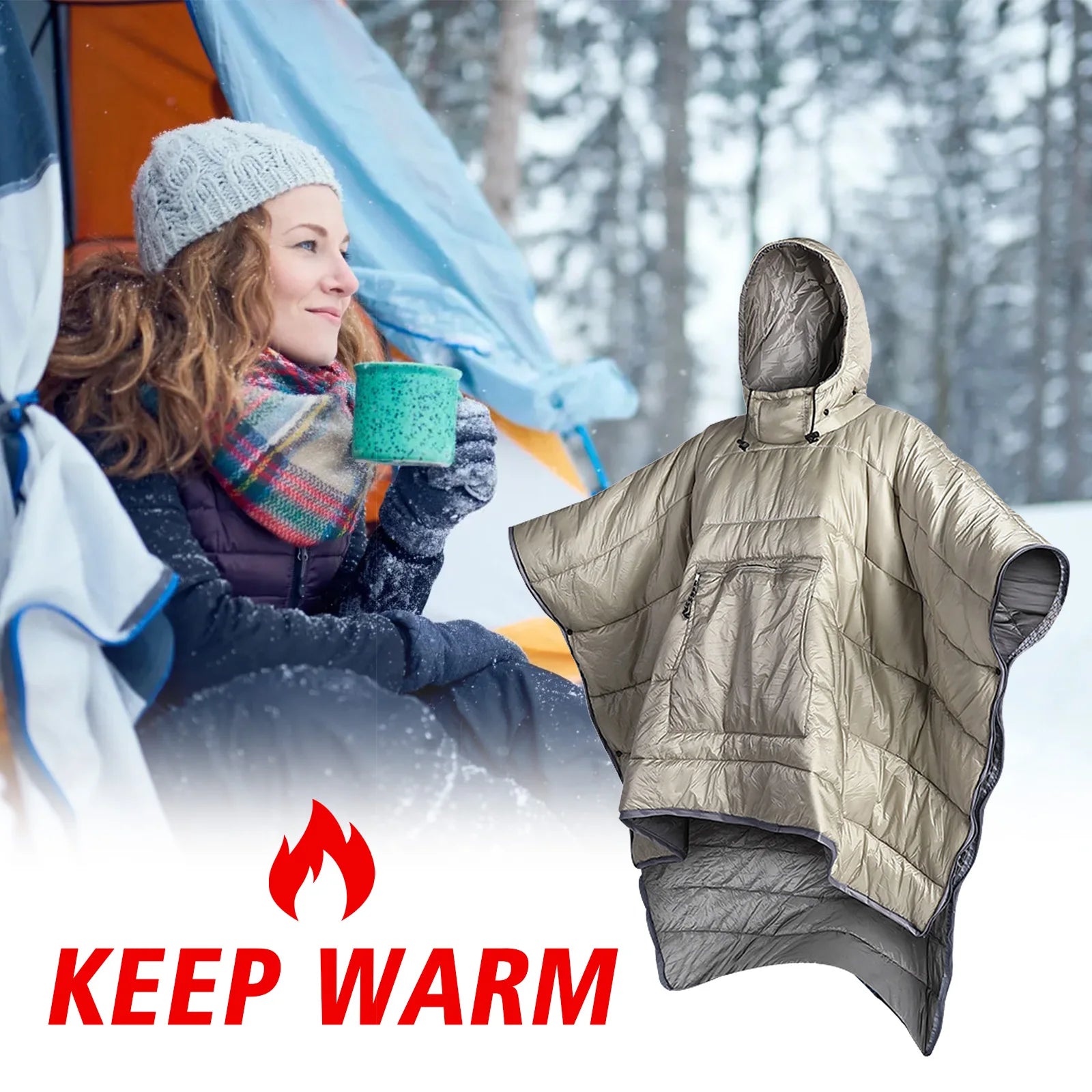 Outdoor Camping Warm Sleeping Bag Cloak