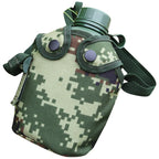 1Set Camouflage Military Canteen 1L Aluminum Alloy Water Bottle Camping Hiking Survival