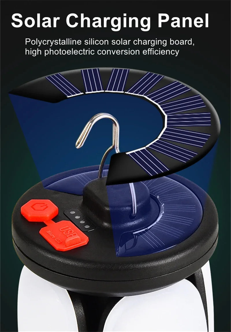 Rechargeable LED Camping Lantern With folding LED floodlight Portable