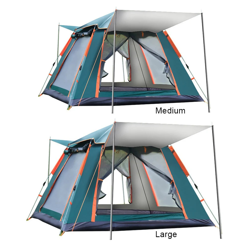 Camping Tent Family 3-4/4-6 People Sun-Protection, Waterproof Hexagonal Tent