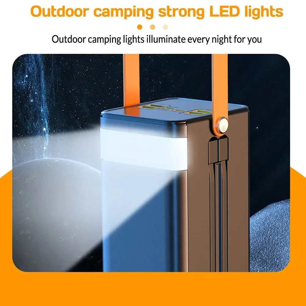 Portable Power Bank 120W 80000mAH Super Fast Charger Large Capacity External Battery Supports Simultaneous Charging of 7 Devices