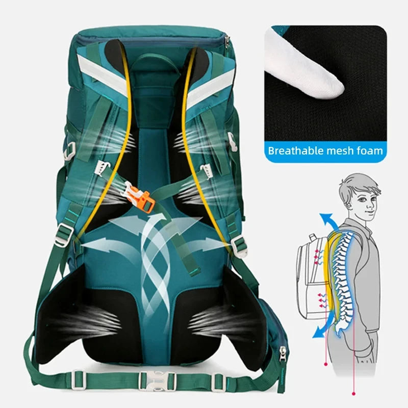 Camping Backpack Large Capacity 40L Climbing Rucksack Waterproof