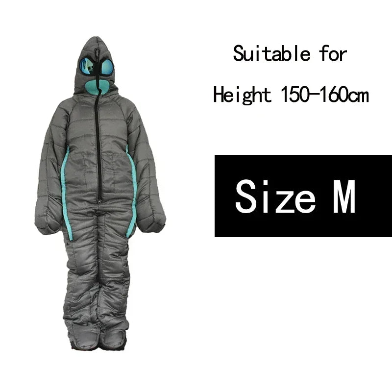 Durable Camping Wearable Full Body Walking Sleeping Bag Pouch Aliens
