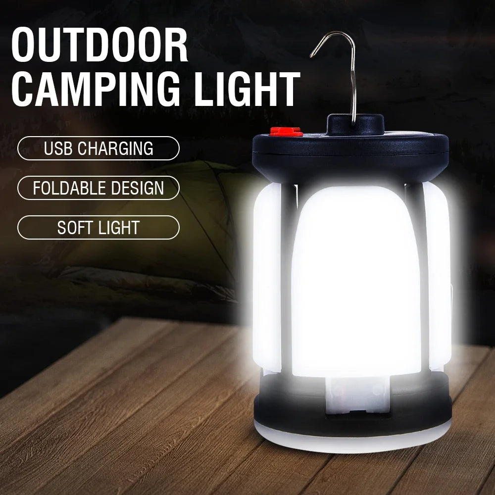 Rechargeable LED Camping Lantern With folding LED floodlight Portable