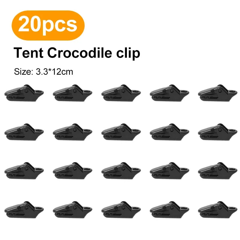 10/20/50pcs Tent Clips for Outdoor Tarpaulin / Camping Tent Hook Crocodile Clamp