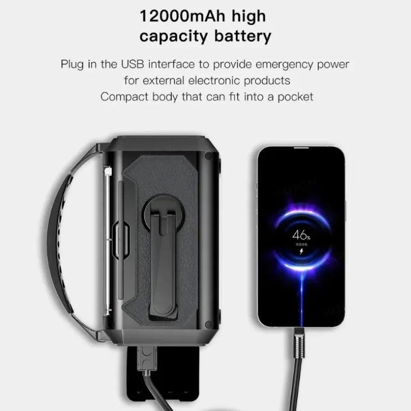 Radio Solar Hand Crank with Flashlight SOS Alarm Power Bank