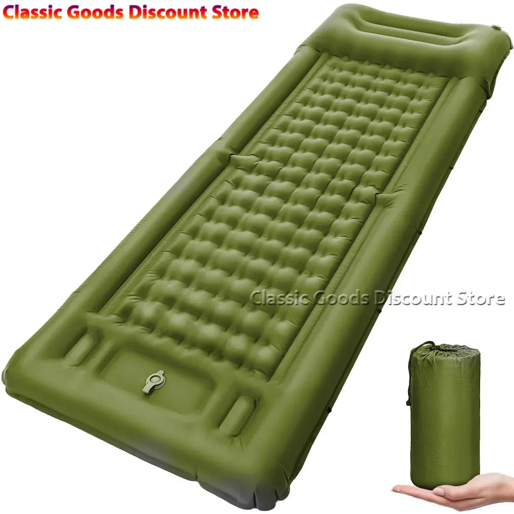 Outdoor Sleeping Pad Camping Inflatable Mattress with Pillows
