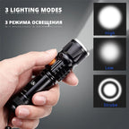 Powerful LED Flashlight With Tail USB Charging Head Zoomable / waterproof