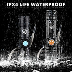Powerful LED Flashlight With Tail USB Charging Head Zoomable / waterproof