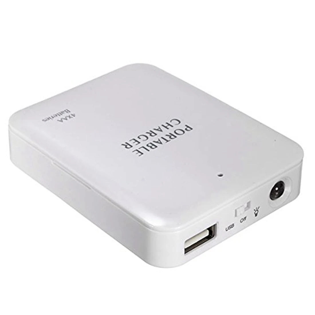 Portable USB Power Bank Charger Battery External Packing Box-Battery (4 x AA)