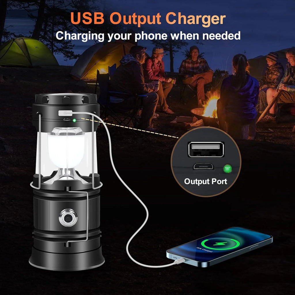 Solar Camping Tent Lamp LED Portable Multifuctional  Flashlight Waterproof