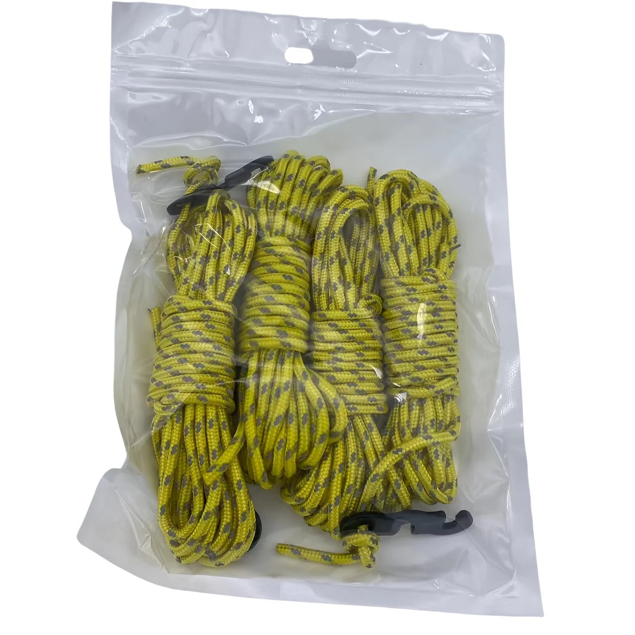4 Outdoor Tent Ropes, Reflective Ropes Canopy Reinforced Windproof with Buckles