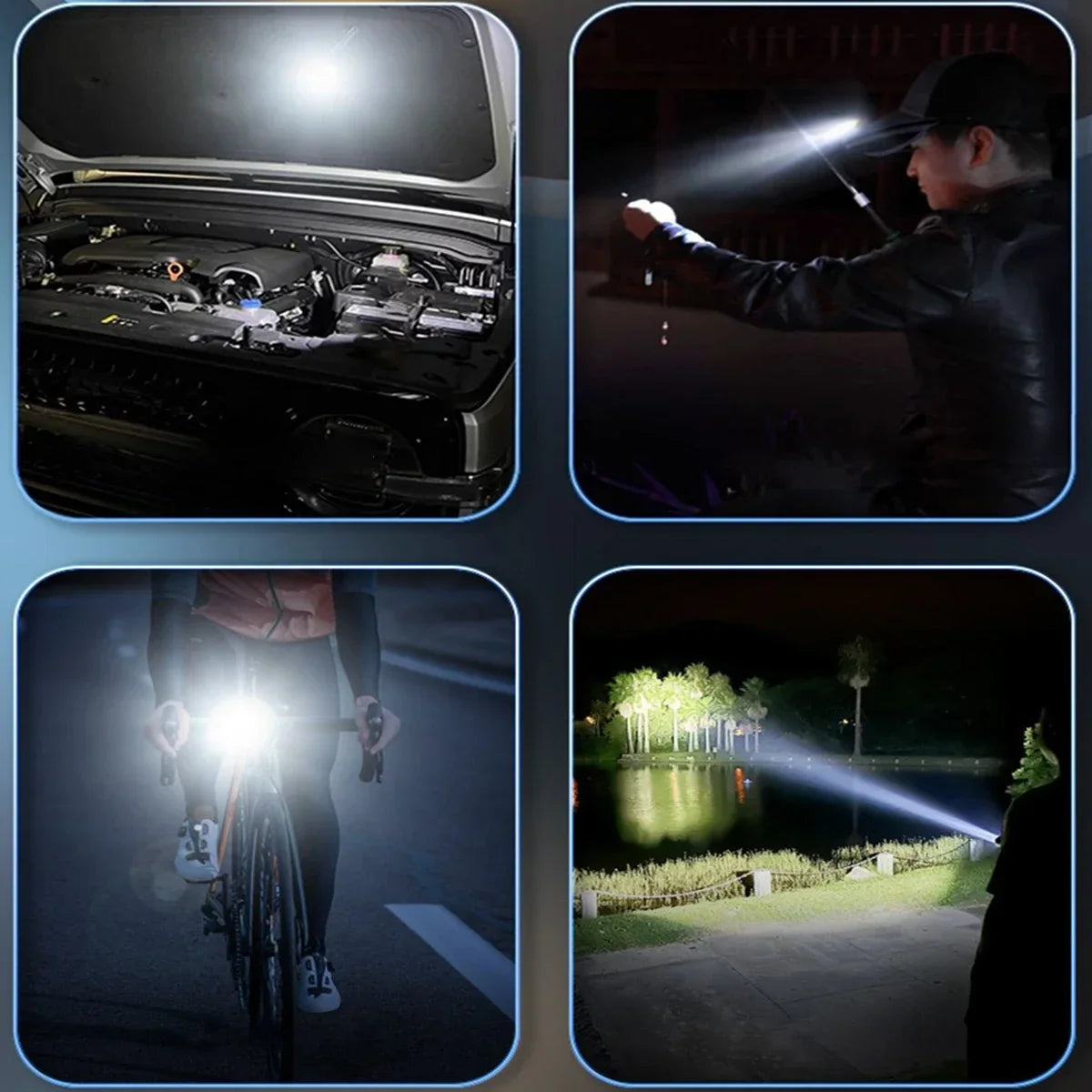 LED Flashlight Rechargeable Magnetic Light Camping Emergency Torch Waterproof