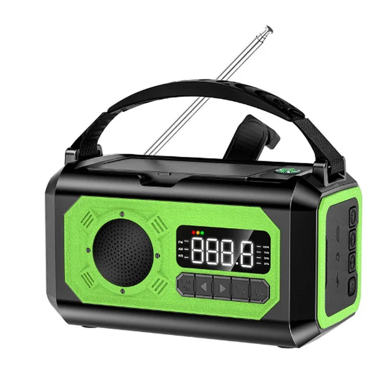 Radio Solar Hand Crank with Flashlight SOS Alarm Power Bank