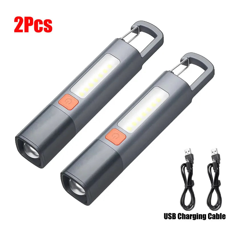 Strong Lighting ABS Flashlamp USB Charging Portable Outdoor EDC Torch