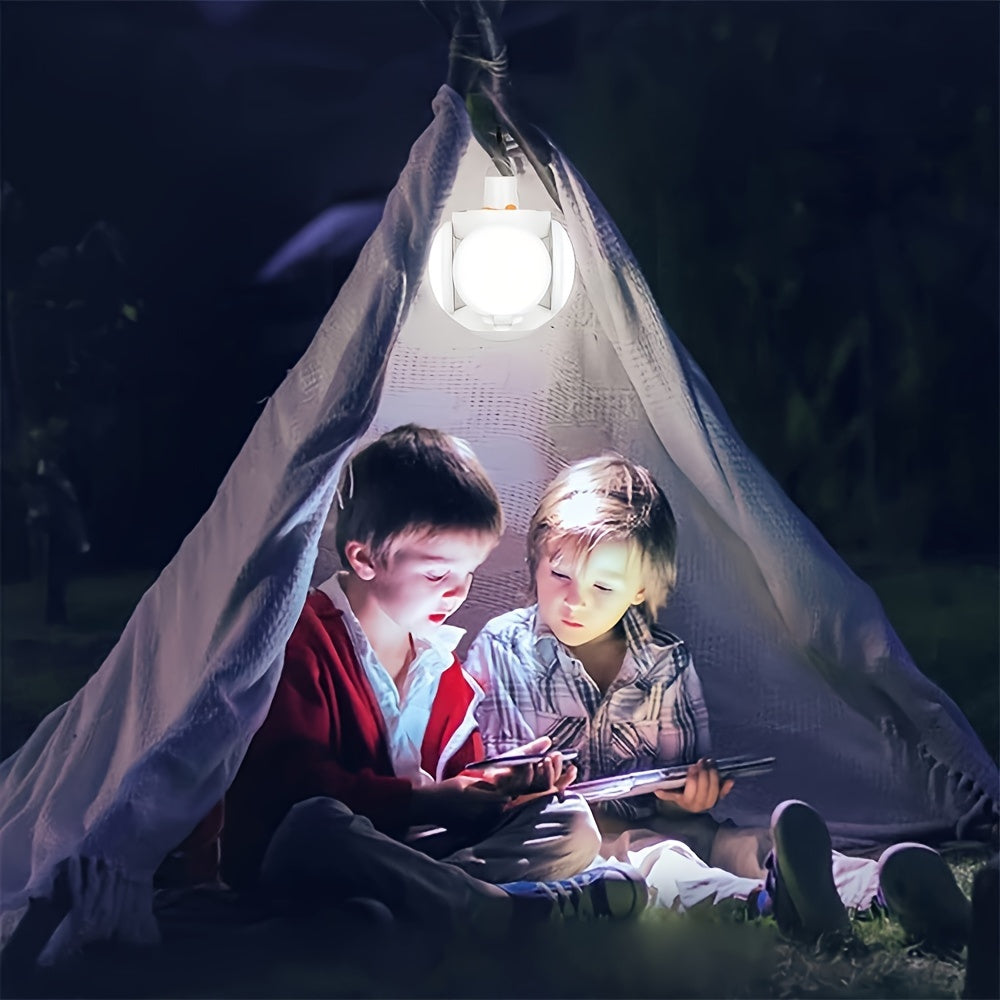 Portable Camping Solar-Powered LED Light - Rechargeable USB,