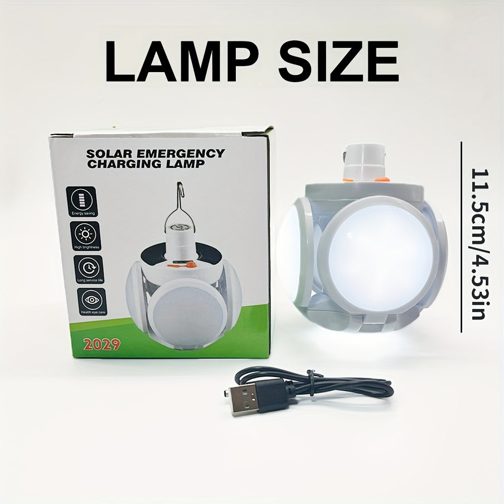 Portable Camping Solar-Powered LED Light - Rechargeable USB,