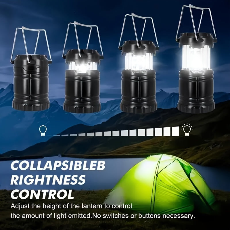 Set of 4 Camping Lights with 30 Leds, Foldable Emergency Flashlights, Battery-Operated